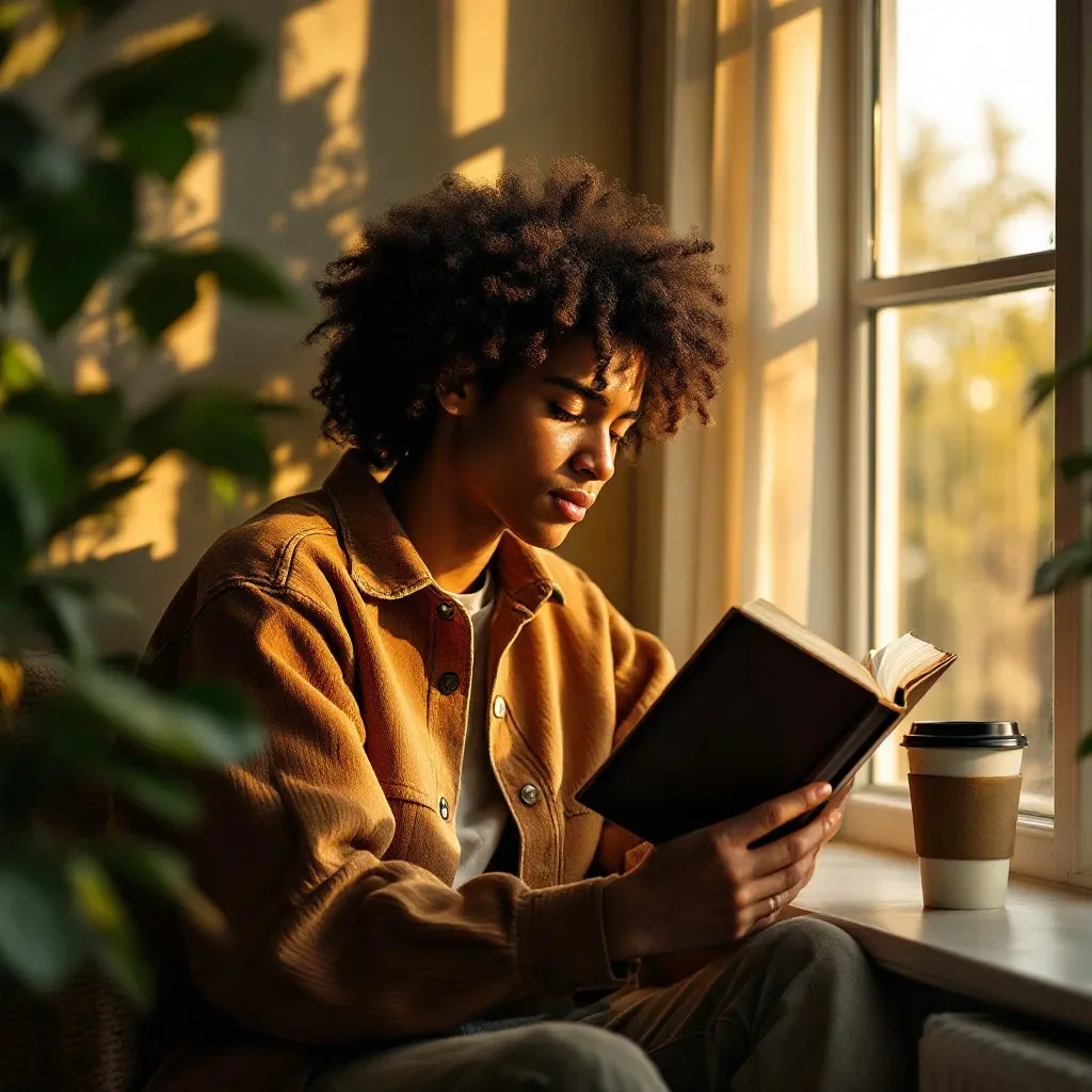Person reading the Christian Standard Bible with natural engagement